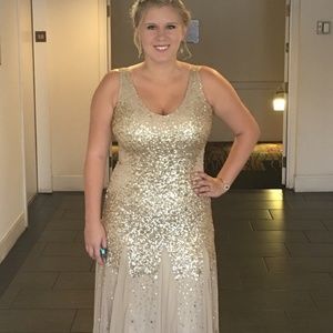 Gold Sequin Formal Gown